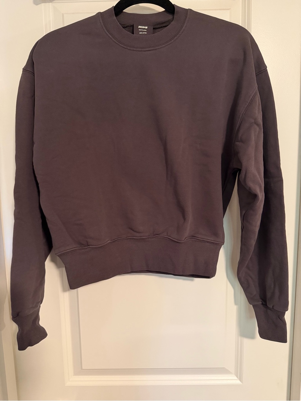 SKIMS Women's Crewneck Sweatshirt in Charcoal